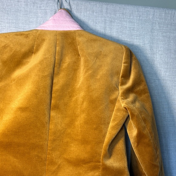 J. Crew - Parke Velvet Women’s Blazer in gold-mustard color - NWOT SZ. 4 petite - Picture 12 of 13
